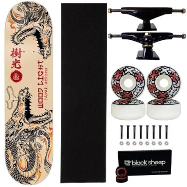 Imagem de Skate Wood Light Dragão Montado Fiberglass 8.0 Next 53mm-Masculino