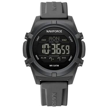 Imagem de Relógio Masculino Quartzo Esportivo 50m A Prova D´agua Lcd Dupla Exibição Grafite