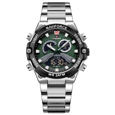 Imagem de Relógio de Pulso Quartzo Masculino Dupla Exibição Digital Casual Esportivo