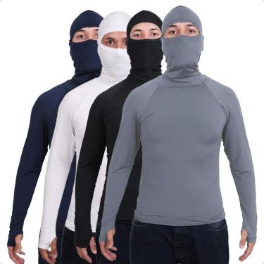 Imagem de Kit 4 Camisa Segunda Pele Manga Longa Térmica Proteção Uv-Unissex