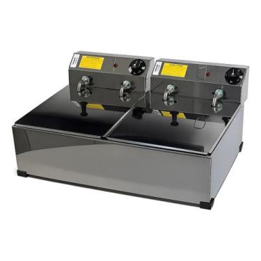 Imagem de Fritadeira Elétrica A Óleo Jumbo 14 Litros Inox Com Tampa - Paper Work