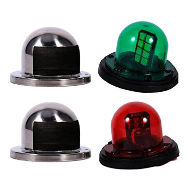 Imagem de 1 par 12V kit de luzes de navegação de barco LED de proa, luz de iate para barcos marinhos LED vermelho verde, pontões de aço inoxidável luzes de sinalização para barcos