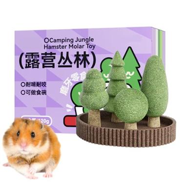 Imagem de Brinquedos para dentição de animais | 5 brinquedos para dentição de hamster com tema de selva | Companheiro decorativo de entretenimento, solução de cuidados dentários de animais para brincar