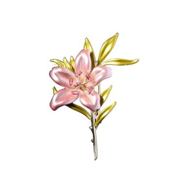 Imagem de Yalych Broche criado na moda presente mulheres meninas broches e alfinetes esmaltado rosa flor broches cor dourada beleza primavera flor festa escritório broche lapela presentes broches roupas
