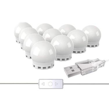 Imagem de Luz De Espelho Com Led Camarim Maquiagem 10 Lampadas 3 Cores - Vil