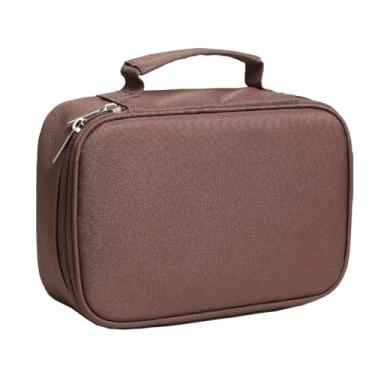 Imagem de Estojo Grande Box 2 Ziper Quadrado Escolar Divisorias BakPak (Café)