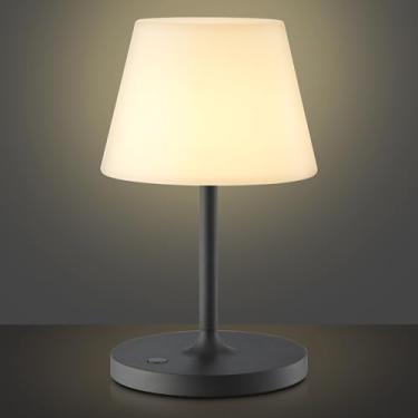 Imagem de Lâmpada sem fio, lâmpada de mesa recarregável operada por bateria de 5000 mAh com carregador portátil, regulável ao toque, 3 temperaturas de cor, lâmpada de chuveiro IP44 à prova d'água para cozinha