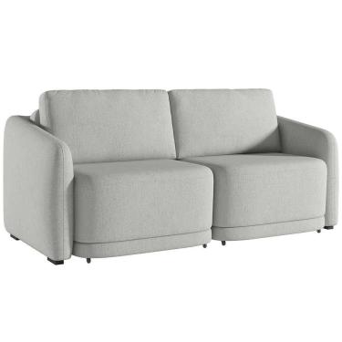 Imagem de Sofá Cama Casal Para Sala 236cm Polska Z08 Linho Cinza - Mpozenato