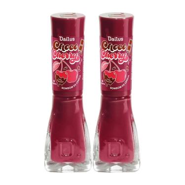 Imagem de Kit 2 Esmalte Dailus Choco Cherry Cremoso Cor Bombom de Cereja 8ml