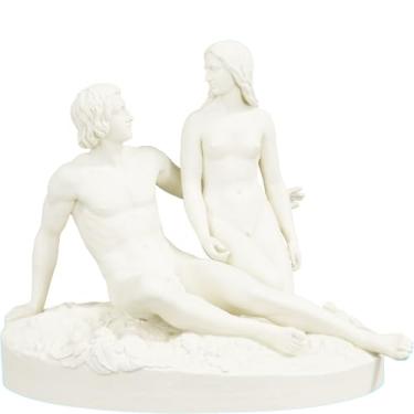 Imagem de Estátua Adão e Eva Antes da Queda - Cenas da Bíblia (Cor Mármore Dourado)