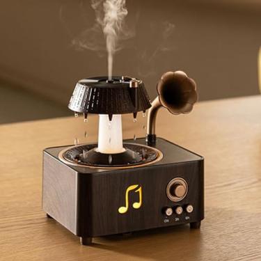 Imagem de Generic Difusor de óleo Essencial, Design de Toca-discos Nostálgico Com Gotas de água Giratórias e Luz Colorida, Grande Capacidade de 250 Ml, 3 Configurações de Temporizador de 6 Horas, (Plugue dos