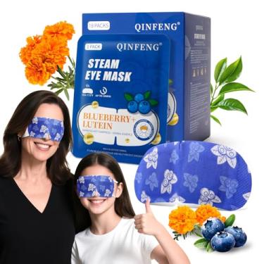 Imagem de 18 pacotes de máscara de olho a vapor com aquecimento automático para dormir, compressa quente para olhos, tratamento para os olhos, spa, meias de Natal, essenciais de viagem - mirtilo