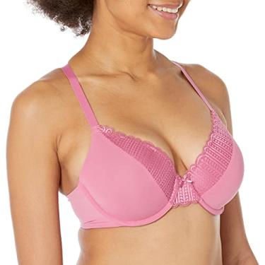 Imagem de Maidenform Sutiã feminino Comfort Devotion com aro, cobertura total (cores aposentadas), Cheery Rose, 38B