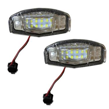 Imagem de Kit de luz de placa de licença de LED completo compatível com Acura MDX RL TL TSX ILX Honda Civic Accord Odyssey Pilot (Power by 18-SMD Xenon White) (Honda Civic)