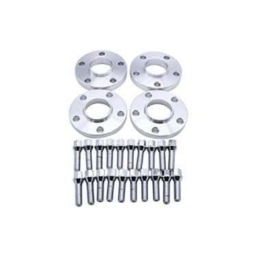 Imagem de 4 peças espaçadores de 15 mm e 20 mm 5 x 112 mm kit espaçador de rodas forjadas centralizadas com 20 parafusos de terminal M14 x 1,5 furo do cubo 66,5 mm para Audi A5