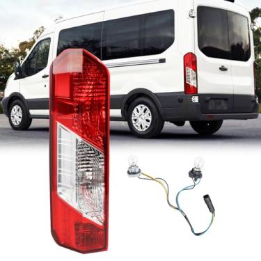Imagem de KAMDKI Conjunto de luz traseira LH adequado para Ford Transit 150 250 350 350 350HD 2015-2025 Lâmpada de freio do lado esquerdo do motorista com lâmpadas e arnês tipo halogênio com rodas traseiras