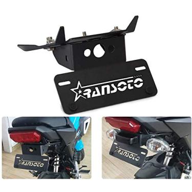 Imagem de RANSOTO Suporte para placa de licença eliminador de para-lama para motocicleta compatível com Honda Grom MSX125 2017 2018 2019 2020 instalação rápida, material de alumínio, pequeno e leve