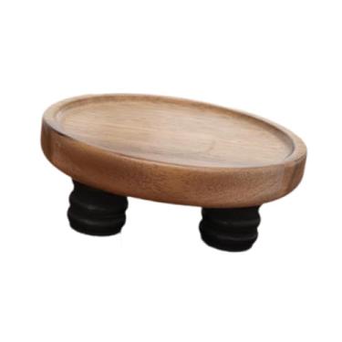 Imagem de UxicRuya Suporte de Madeira Multifuncional E Elegante, com Estrutura Independente, Que Também Funciona Como Bandeja Decorativa para Plantas, Garrafas E Sabonet, M