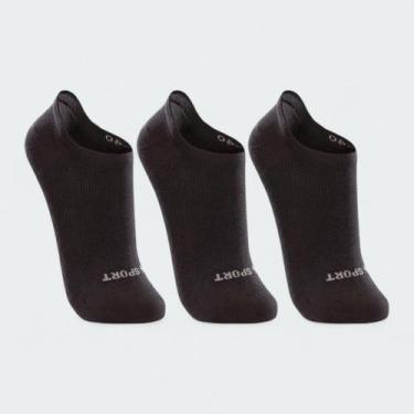 Imagem de Meia Soquete Lupo Sport Adulto Invisível (3 Pares) Unissex, G, Preto