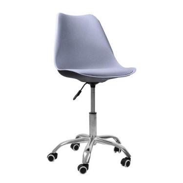Imagem de Cadeira Office Base Cromada com Rodízio Giratória Saarinen - Oficial W