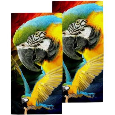 Imagem de Kit 2 Toalhas de Praia Banhão Teka Málaga 75x150 cm Estampa:Araras