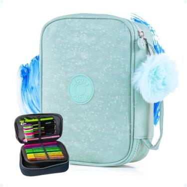 Imagem de Estojo Grande Compartimentos C/ Elásticos Box Jumbo Feminino - Hxt, Ve