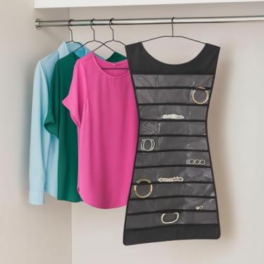 Imagem de CABIDE ORGANIZADOR PORTA JOIAS BIJUTERIAS MULTIUSO 2 EM 1 SACO PENDURAR ARMARIO GUARDA ROUPA BRINCOS COLARES PULSEIRAS