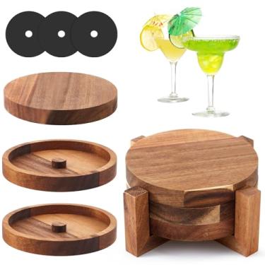 Imagem de Margarita Salt Rimmer Conjunto de 3 camadas de sal de acácia para coquetéis, acessórios de barman e presentes de bar doméstico, kit completo de Margarita para festa de Natal e Dia dos Namorados