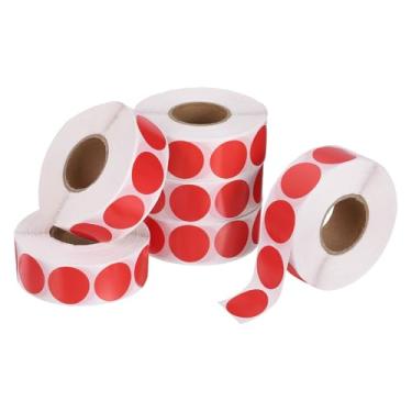 Imagem de PATIKIL 6000 peças de adesivos coloridos de 6 rolos, adesivos circulares de 1,9 cm, etiqueta de codificação para escritório, negócios, quintal, venda de garagem, decoração de casa, vermelho