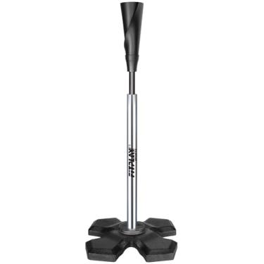 Imagem de Camiseta de rebatida portátil para beisebol/softbol - altura ajustável de 63,5 cm a 94 cm, camiseta de beisebol enrolada à mão de borracha flexível e base resistente para crianças, jovens e adultos