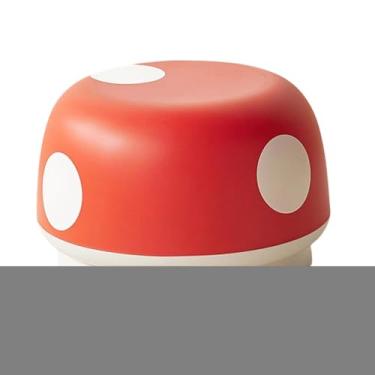 Imagem de Bothyi Banquinho em formato de cogumelo, ideal para usar embaixo da mesa, sofá ou como apoio para os pés. Também pode ser usado como banquinho de desenho, Vermelho