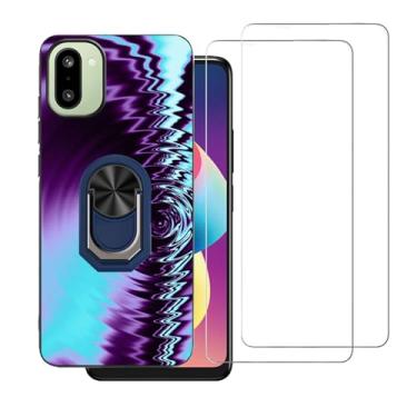 Imagem de Capa DAMONDY Moto G8 Power Lite, capa de celular com absorção de choque, capa fina de TPU para para-choque, design de textura de fibra de carbono, capa protetora flexível para Motorola G8 Power Lite, Blue -Moto G8 Power Lite