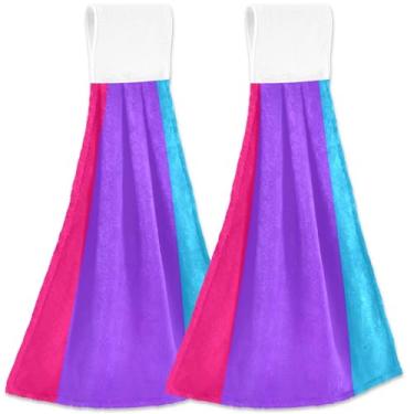 Imagem de TSENQUE Top View Bandeira Orgulho Androgyne Toalhas de Mão Sem Toalhas de Mão com Laço Pendurado Forno Conjunto de 2, Toalhas de Cozinha Ultra Absorventes Domésticas Bonitas Decorativas, 46 x 35 cm