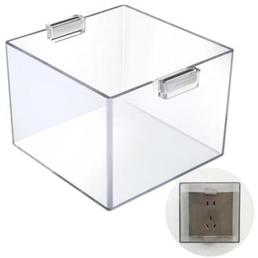 Imagem de 84 x 84 x 62 mm ímã forte magnético quadrado interruptor de botão capa protetora grande redonda 8,4 x 8,4 x 6,4 cm à prova de poeira capa protetora transparente para cockets elétricos, botão de parada