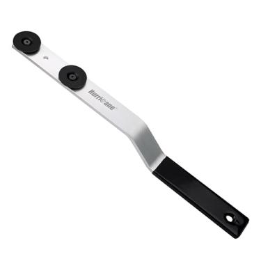 Imagem de Hurricane Maca de duto HVAC, suporte de saída de ar de liga de alumínio com rolos duplos, alça de PVC, suporte de duto flexível resistente, ferramenta de maca de duto com alça deslocada e arruelas