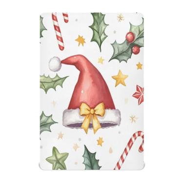 Imagem de CEBUGI Lençol de berço elástico para bebês meninos e meninas, estampa de Natal em aquarela, portátil, mini lençol com elástico para crianças, material neutro, ultra macio, colchão infantil padrão