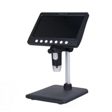 Imagem de Luocute Microscópio Digital, Ampliação de 5 Milhões de Pixels de 1200x Com Tela IPS HD de 7 Polegadas, 8 Luzes LED, Microscópios Trinoculares Compostos para Inspeção de Selos de Joias (330)