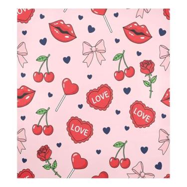 Imagem de Blueangle Capa de ímã de lava-louças cerejas vermelhas do dia dos namorados, decoração da capa frontal da máquina de lavar louça, adesivos de eletrodomésticos, adesivos de eletrodomésticos, 58 cm C x