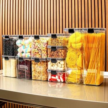 Imagem de Kit com Potes Herméticos para Cozinha – 260ml a 2,2L, Organizador de Alimentos para Dispensa e Armário(Kit 11-12 Potes)