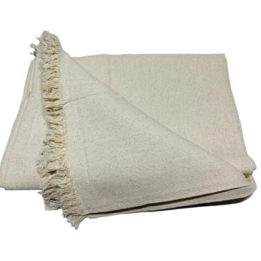 Imagem de Manta de Sofá Gigante 210x120cm em Algodão – Manta Artesanal para Sofá e Cama Decorativa(Cru)