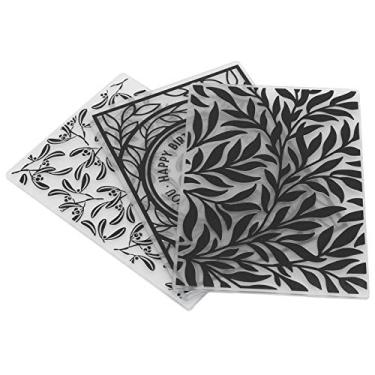 Imagem de Cryfokt Pastas de Gravação de Plástico Modelo Durável para Fazer Cartões DIY, Artesanato de Papel de Scrapbooking, Adequado para Convites e Envelopes, Matriz de Gravação de 3 Unidades para Fichários/