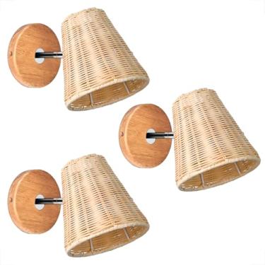 Imagem de 3 Arandela Foco Móvel Fibra Natural Rattan Quarto Nat94