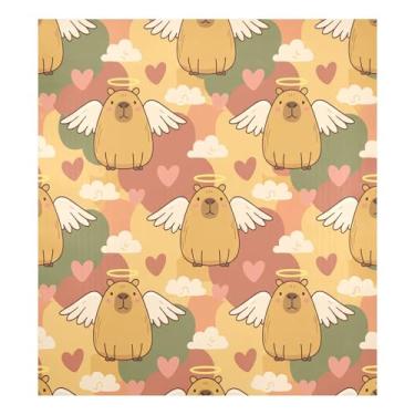 Imagem de Blueangle Adorável capa de ímã de lava-louças Capybara Angels, decoração da capa frontal da máquina de lavar louça, adesivos de eletrodomésticos, adesivos de eletrodomésticos, 58 cm C x 66 cm adesivo