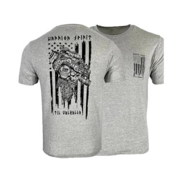 Imagem de Camiseta Tática Masculina Com Estampa De Caveira Militar 100% Algodão 