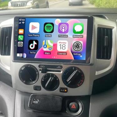 Imagem de Rádio estéreo para carro Android 13 de 9 polegadas para Nissan NV200 2013-2019 sem fio Carplay Android Auto, 4+64G Double Din rádio do carro tela sensível ao toque estéreo GPS Navi WiFi Bluetooth FM