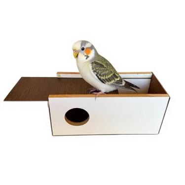 Imagem de Ninho Casinha Madeira Calopsita Pássaros Gaiola Criadeira