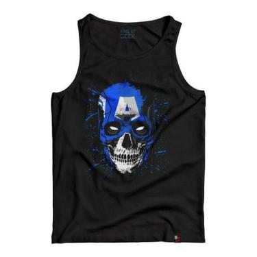 Imagem de Camiseta Regata Capitão América Os Vingadores Caveira Geek - M&R Store