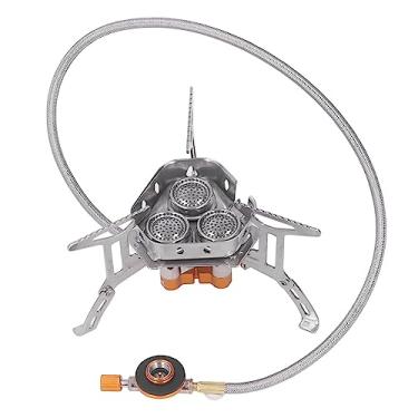 Imagem de KIMISS Fogão de Acampamento à Prova de - Fogão a Gás Portátil Leve de 3 Núcleos para Mochila Ao Ar Livre, Piquenique e Cozinhar