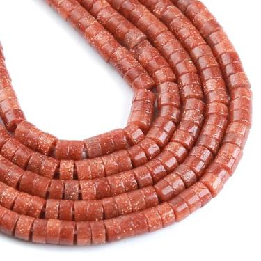 Imagem de 150 peças de contas em formato de tubo de arenito de ouro natural 2 x 4 mm cilindro redondo plano solto contas de pedra verde para pulseira brincos fabricação de joias