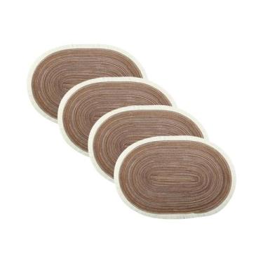 Imagem de Conjunto De 4 Sousplat Oval Resistentes Ao Calor, Laváveis E Antiderra